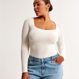 NWOT Abercrombie & Fitch Pointelle Squareneck Bodysuit
